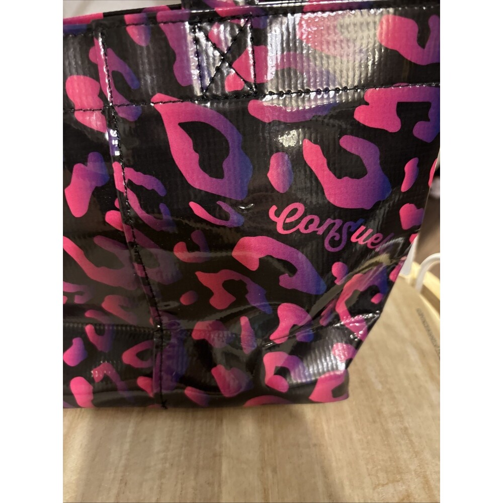 Consuela Pebbles Tote Bag Vinyl Pink Purple Animal Print - Picture 8 of 16
